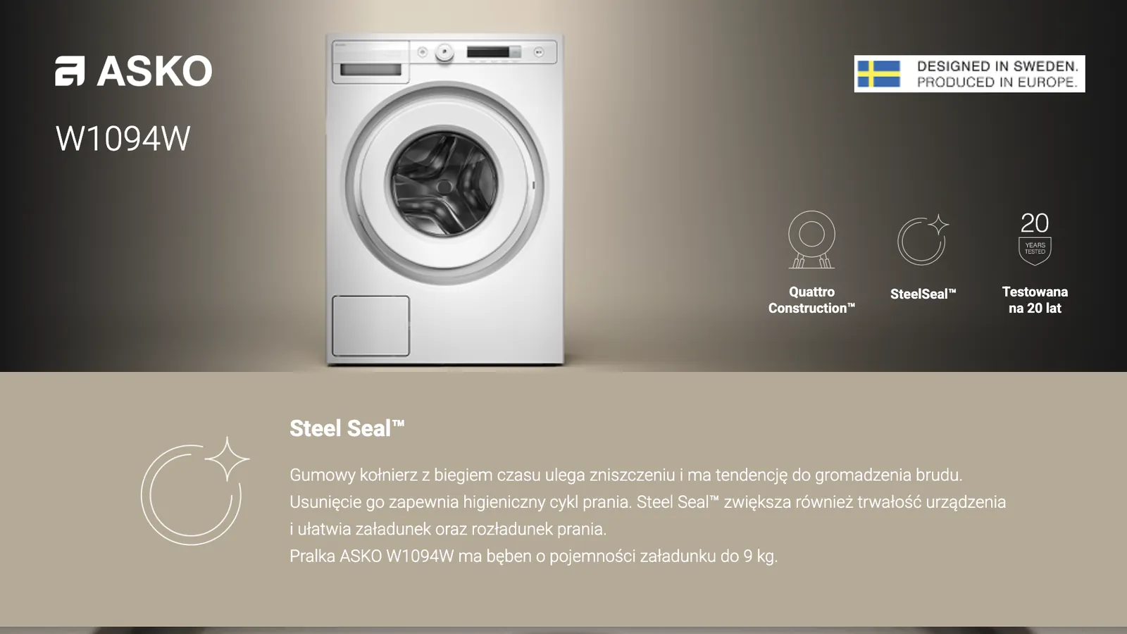 Karta produktowa pralki ASKO W1094W