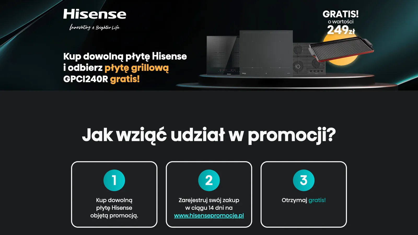 Promocja Hisense z płytą grillową i mechaniką rejestracji zakupu